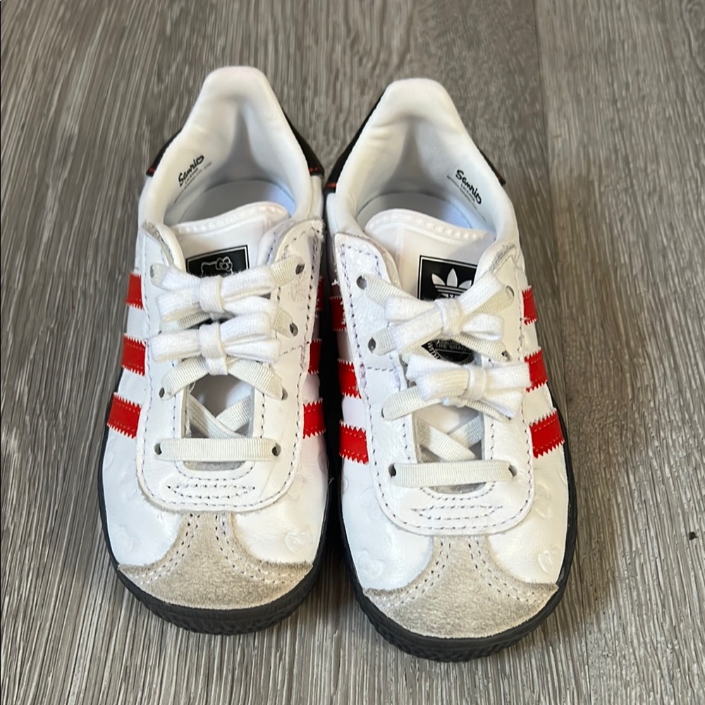 Adidas Kids White and Red Sneakers
